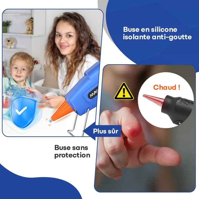 Detalle de Pistolet à Colle Chaude 20W 30pcs 7 mm