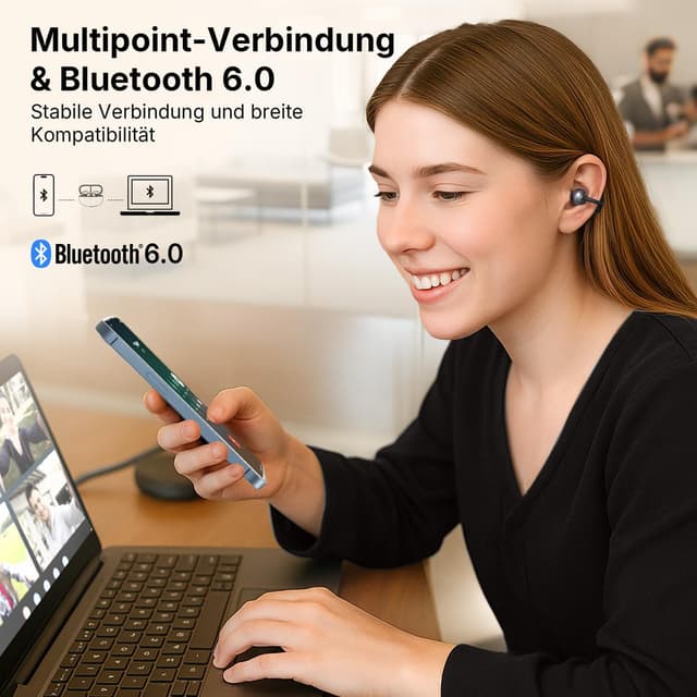 Thumbnail 5 de EarFun Clip Open Ear Kopfhörer Bluetooth 40 Std. Akku