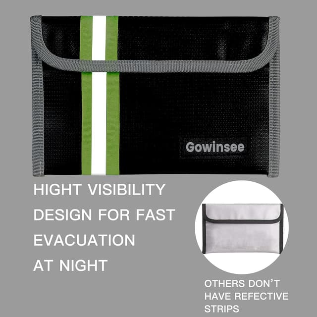 Detalle 1 de Gowinsee 2er-Set feuerfeste Geldtaschen (12,7 x 20,3 cm, bis 6500 °F) – wassergeschützt