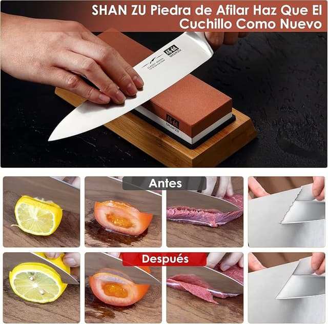 Detalle de SHAN ZU Piedra de Afilar Cuchillos 1000/6000 🤲