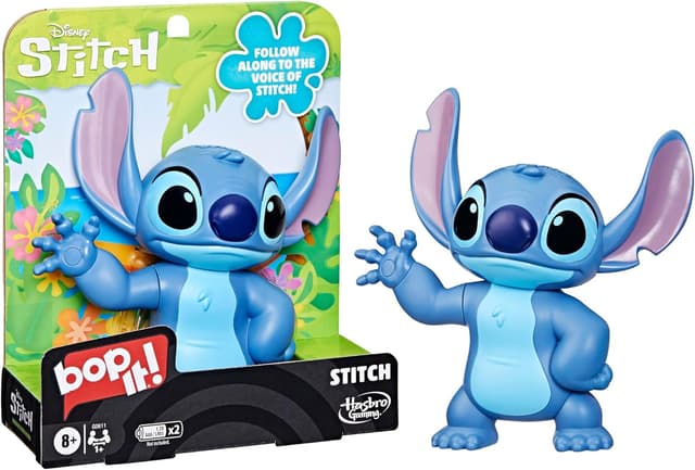 Detalle de Bop It! Disney Stitch Electronic interactive sequence game with Voice of Stitch (Ages 8+)
