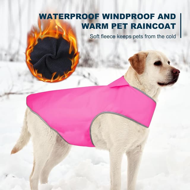 Detalle 2 de YFbrite Waterproof Dog Coat – Lightweight Pet Raincoat Jacket (Pink, Small)