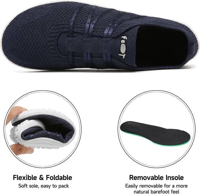 Detalle 2 de Wizshoe Barfußschuhe für Damen & Herren – atmungsaktive Slip-On Sneaker mit Zero-Drop Sohle