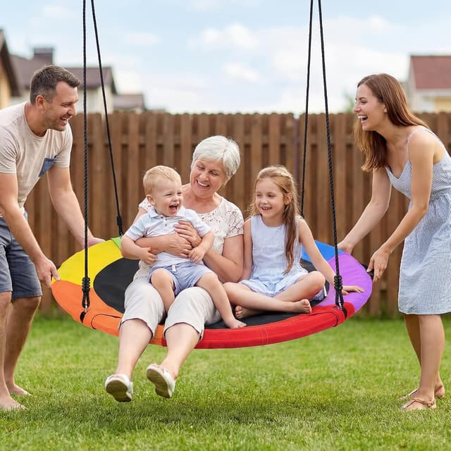 Thumbnail 6 de Trekassy Nestschaukel Outdoor 120 cm – Tellerschaukel für bis zu 300 kg mit 2 Schaukelgurten (900D, wasserfest)