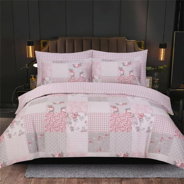 Detalle 2 de PRIME LINENS Double Floral Grey Duvet Cover Set 4 Pc