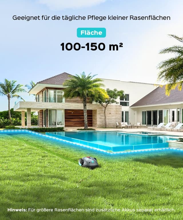 Detalle de YARDCARE V100 Mähroboter ohne Begrenzungskabel mit Kamera & Hindernisvermeidung