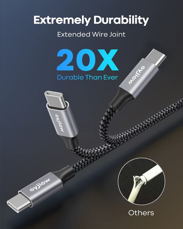 Detalle 2 de eyjiew USB-C Kabel (1 m, 3er-Set) – USB-A auf USB-C Schnellladekabel bis 3 A
