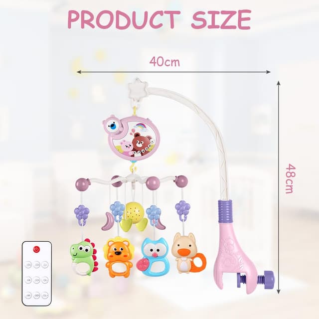 Detalle 2 de Aolso Babybett-Mobile Musik mit Timer