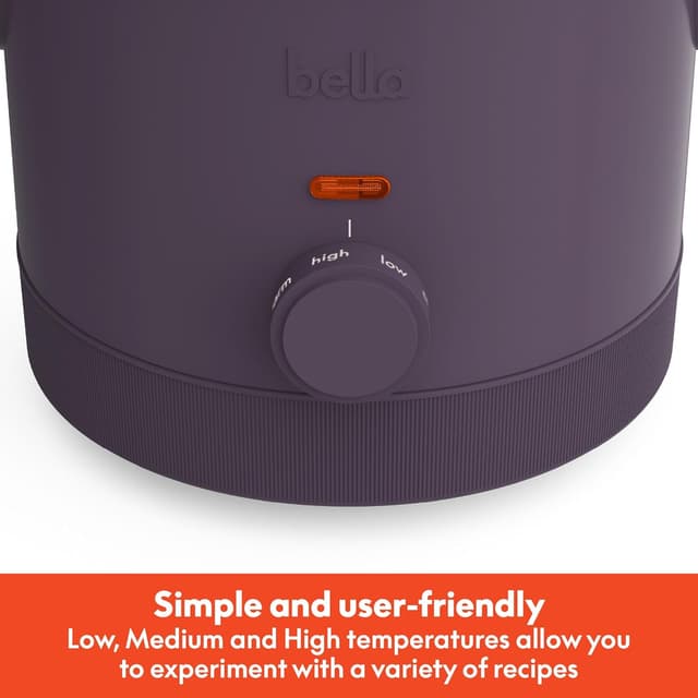 Detalle de bella 1.5 Qt Slow Cooker with 3 Heat Manual Control (Ceramic Nonstick) — Plum