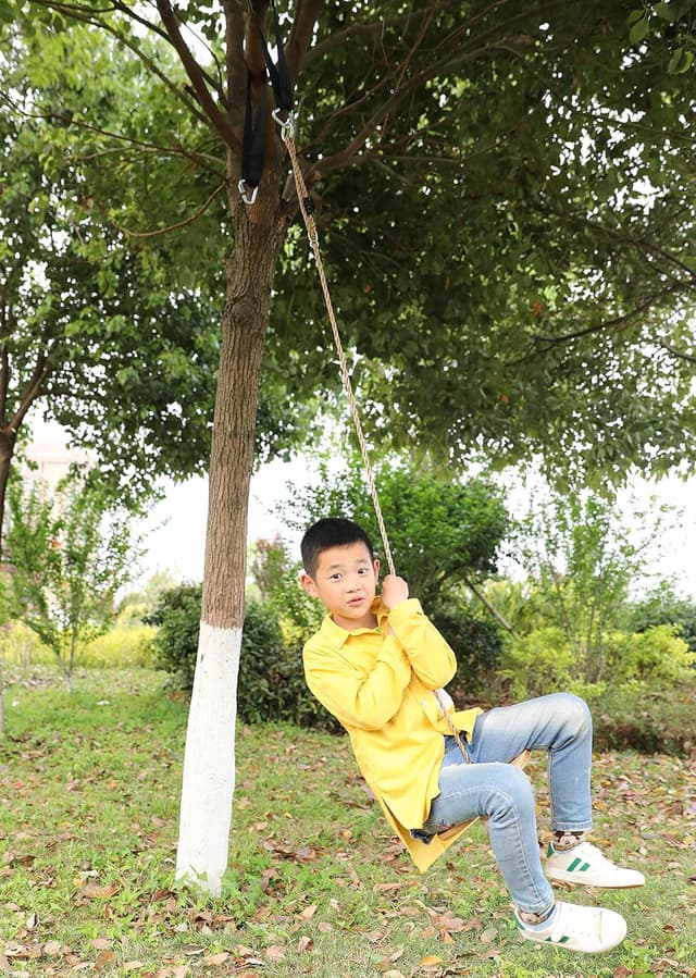 Thumbnail 3 de PLAYBERG Wooden Round Disc Plate Swing Seat with Hanging Rope