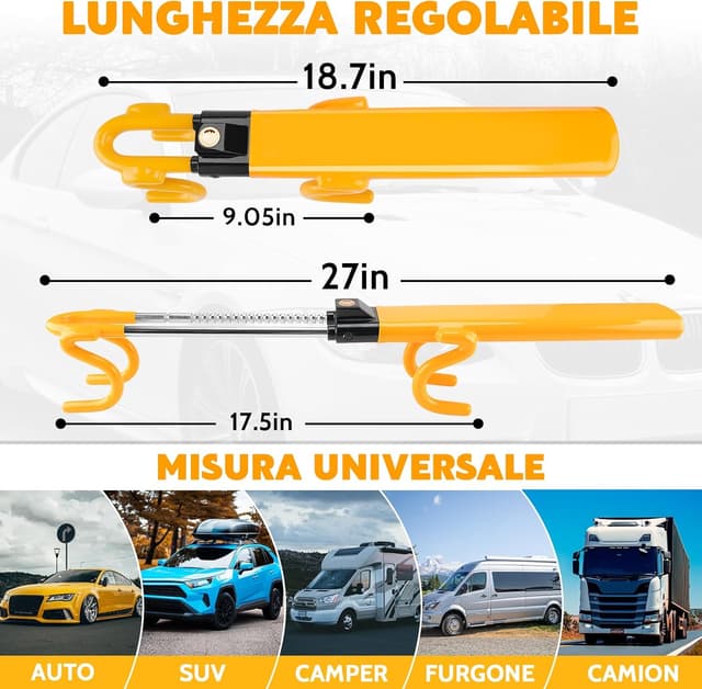 Thumbnail 6 de Tevlaphee Blocca sterzo auto universale, regolabile 🔒