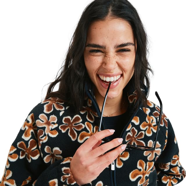 Detalle 1 de Roxy Blurry Cloud: forro polar de mujer con cremallera y cuello alto