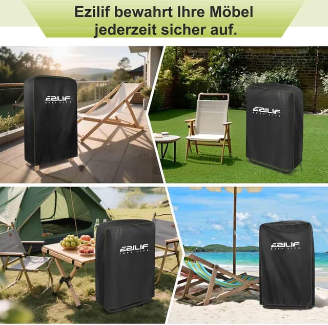 Thumbnail 6 de Ezilif Klappstühle Schutzhülle 70 x 30 x 110 cm – wasserdicht, winddicht, UV- und staubabweisend
