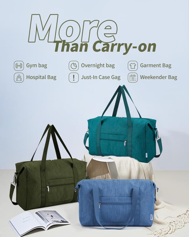 Detalle 2 de Narwey for Easyjet Cabin Bag 45x36x20cm – 25L foldable underseat travel duffel (Army Green)