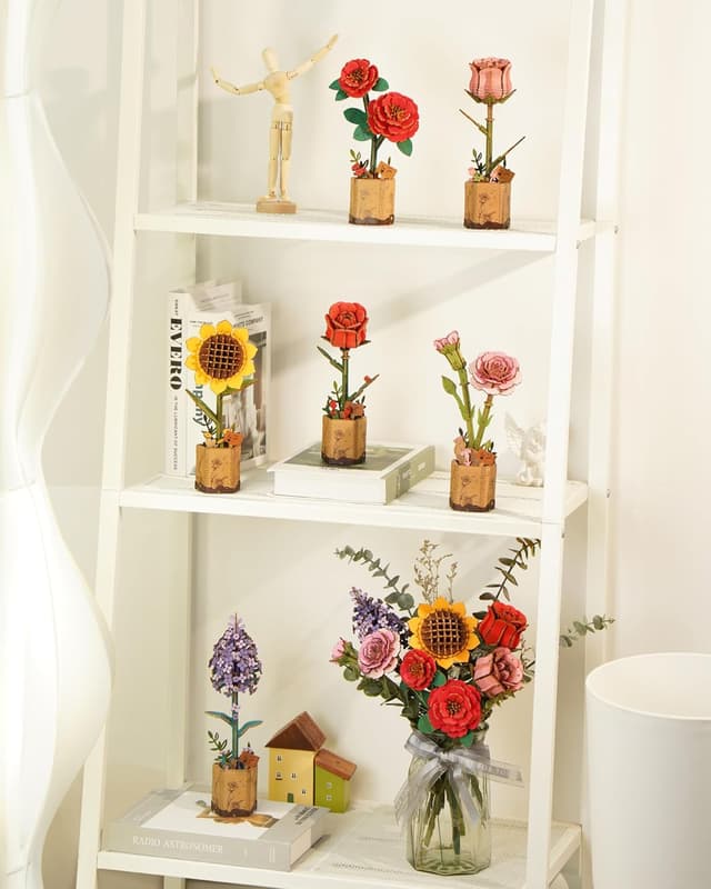 Thumbnail 6 de Rolife Puzzle 3D en bois Bouquet de fleurs « Fleur éternelle » (Rose rouge)