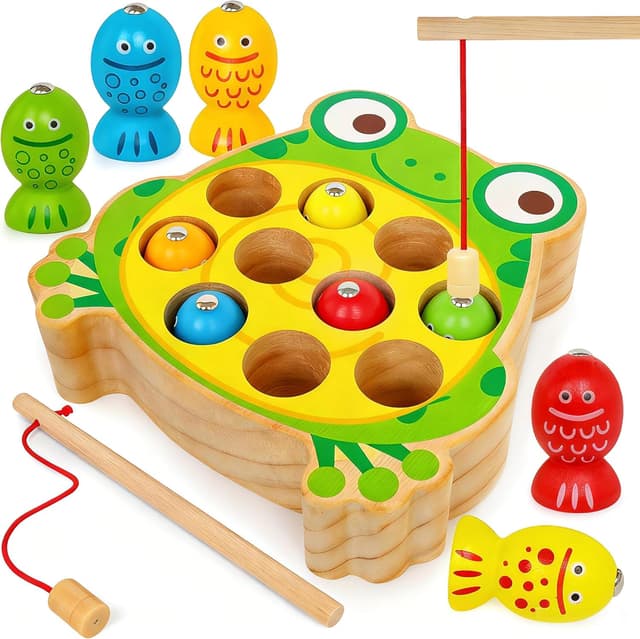 Imagen de YIQOGAME Montessori Holz Angelspielzeug Ab 3 Jahre en OfertitasTOP