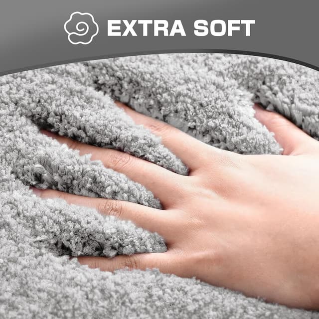 Detalle de wyewye Microfibre Bath Mat (2cm super thick), Light Grey 50x80cm