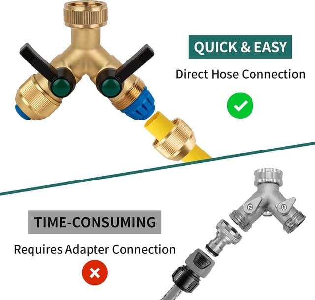 Detalle 2 de Tesmotor Raccordo per rubinetto in ottone a Y con 2 uscite da 1/2