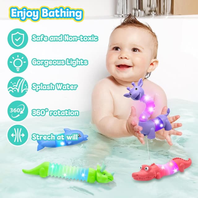 Detalle 1 de DELEE Animal pop bath toys LED 4 pack