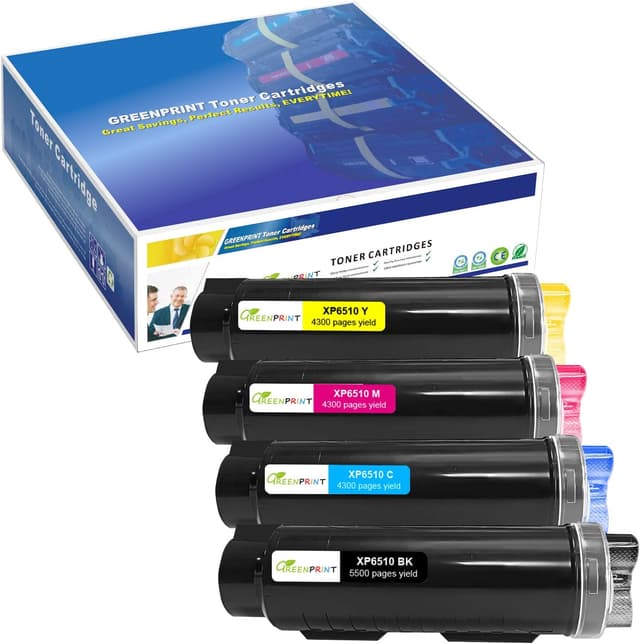 Detalle de Cartouches de toner compatibles GREENPRNT 4 couleurs 6510 / 6515 (Extra High Yield) pour Xerox Phaser 6510 & WorkCentre 6515