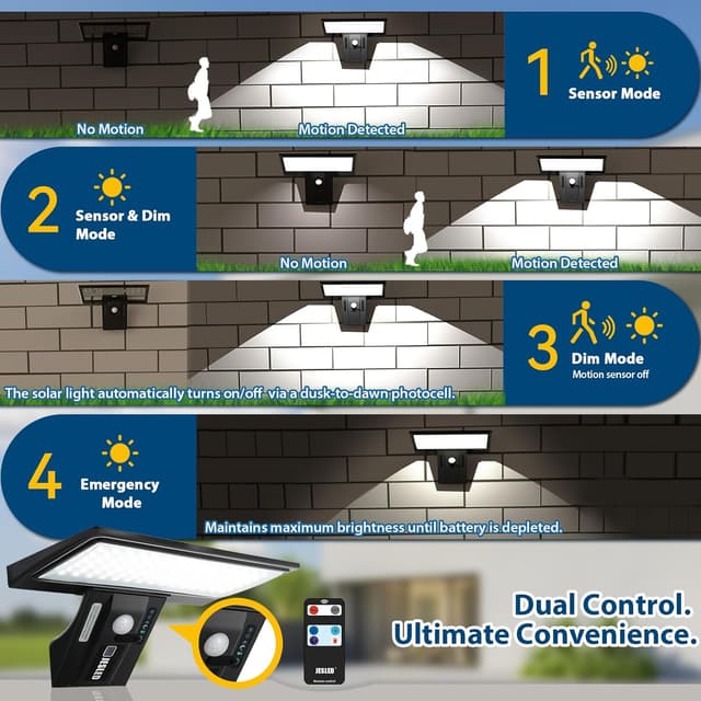 Detalle de JESLED Solar Lights Outdoor 90 LED, 2600mAh 🔆