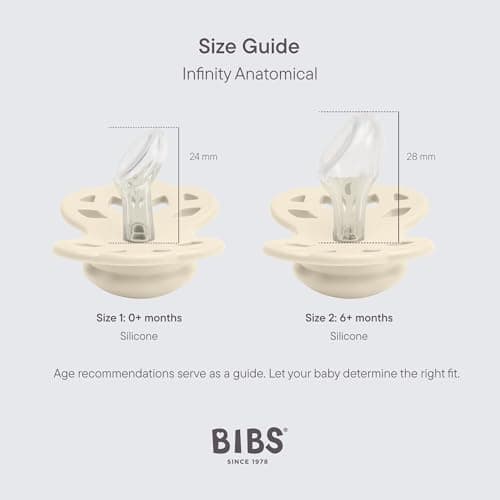 Thumbnail 1 de Lot de 2 sucettes BIBS Infinity, taille 2, ivory/blossom 🍯