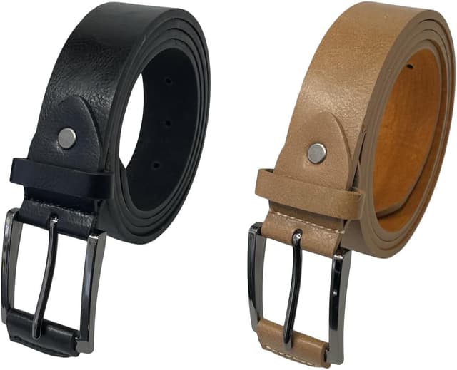 Detalle 2 de Men’s Leather Trouser Belt (Black or Tan) – 1.25 inch Wide, Milano SoBo Leather