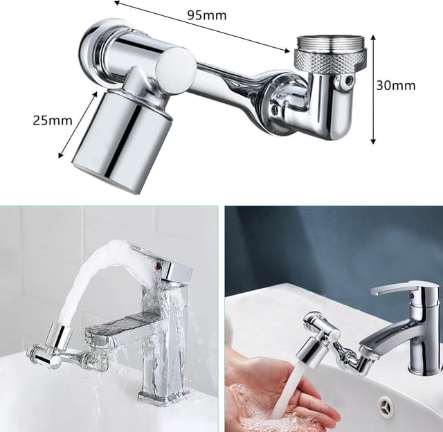 Detalle 2 de Drehbarer Wasserhahn Aufsatz 1080° đ°