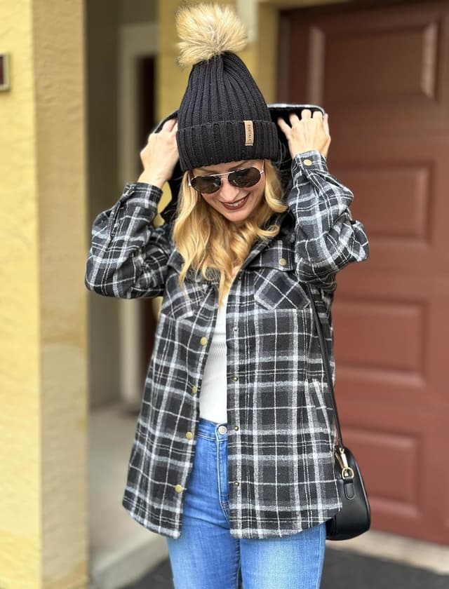 Detalle de Zeagoo Womens Plaid Shacket Jacket 2XL