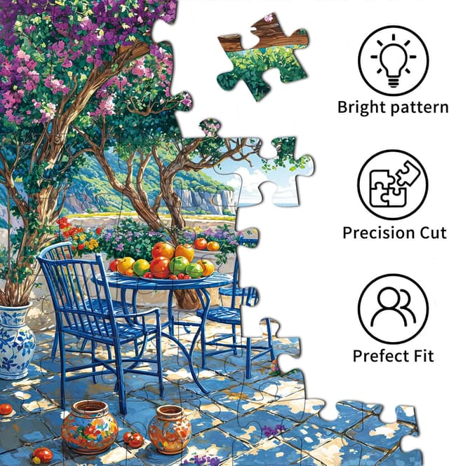 Detalle 2 de TangComplete TangComplete 1000-Piece Summer Coast Jigsaw Puzzle (70 x 50 cm)