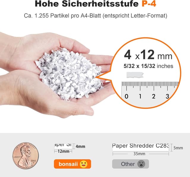 Detalle 2 de Bonsaii C283 Aktenvernichter 200 Blatt đź—‘