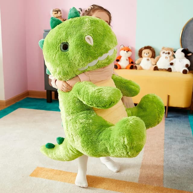 Detalle de IKASA Giant Dinosaur 60cm Soft Plush Stuffed Animal Toy (Green)