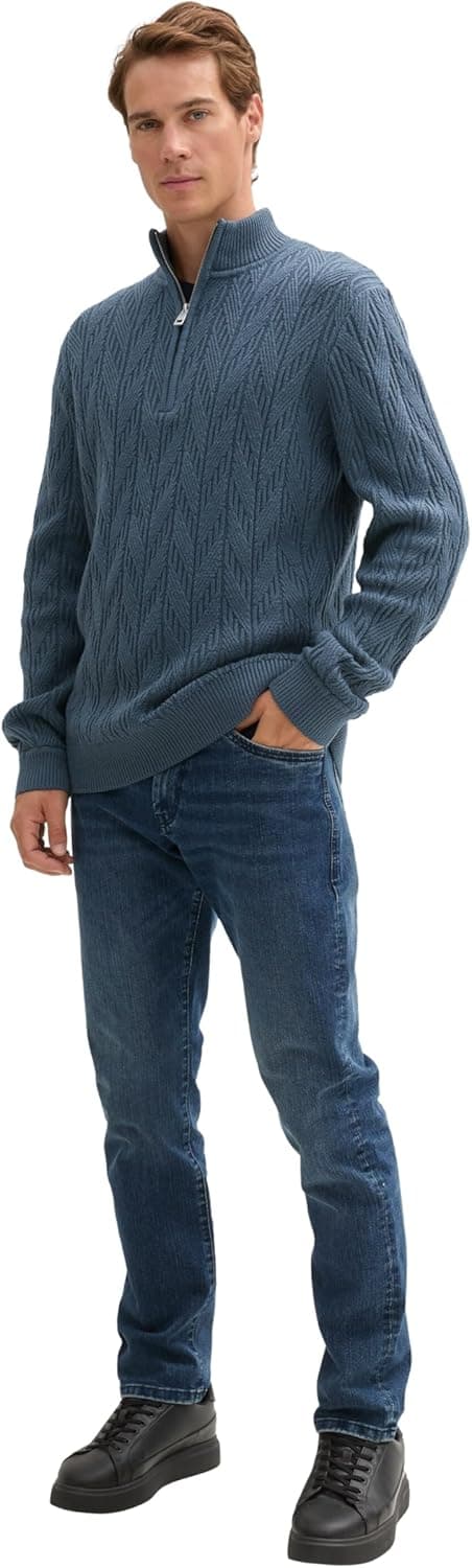 Detalle 2 de TOM TAILOR Pullover da uomo a maniche lunghe: comfort quotidiano con taglio comodo