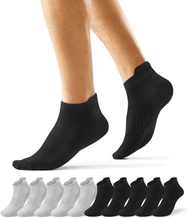 Detalle de EKSHER 10 paia di calzini corti uomo/donna sportivi in cotone traspiranti per running, tennis e tempo libero