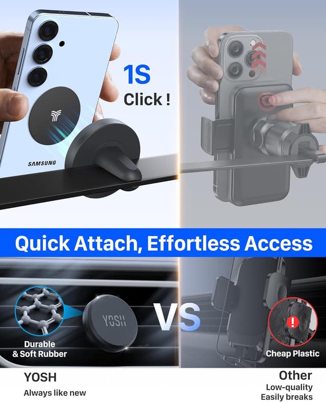 Thumbnail 5 de YOSH Magnetic Car Phone Holder for Air Vents