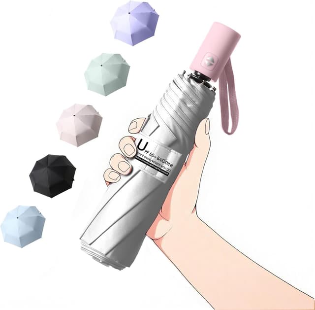 Thumbnail 6 de BAODINI Small UV Protection Travel Umbrella (UPF 50+), compact windproof rain & sun umbrella, 42 inch canopy