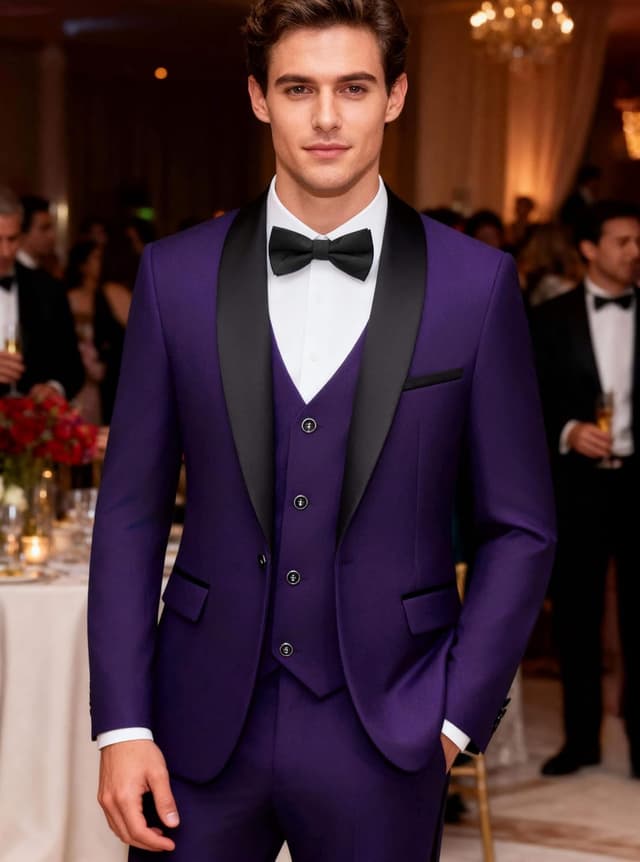 Thumbnail 1 de WULFUL 3 Piece Slim Fit Tuxedo Set 1 Button 🕴