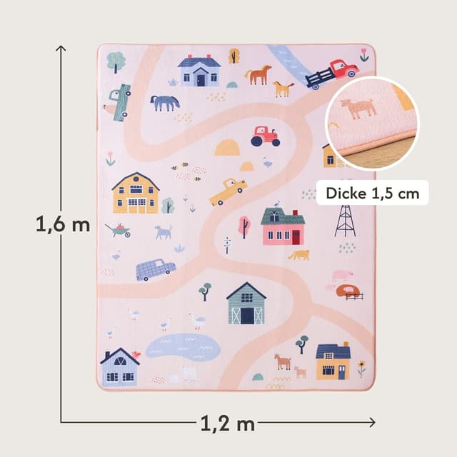 Detalle de Hakuna Matte Wolkenweiche Spielmatte für Babys 160x120x1,5 cm – Memory-Schaum Krabbelmatte