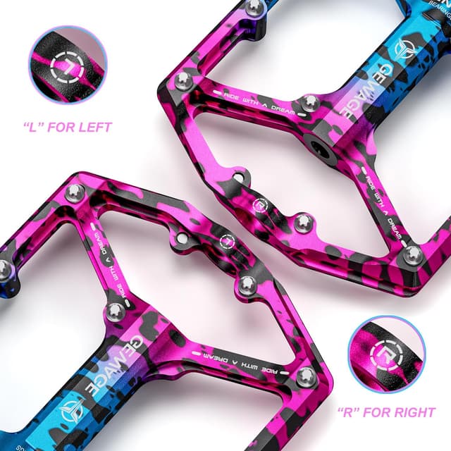 Detalle de GEWAGE CNC machined flat bike pedals with removable anti-skid pins (9/16")