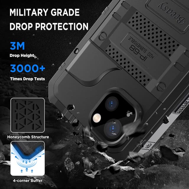 Detalle de Beeasy Robust Series iPhone 14 Waterproof Heavy Duty Case (360° armour cover)