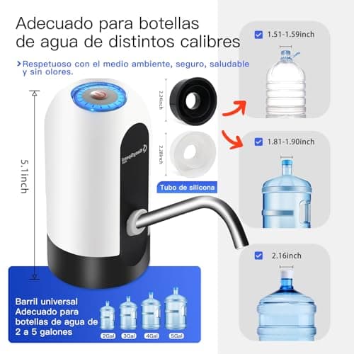 Detalle de EASY SPEED EASYSPEED dispensador de agua portátil USB-C con batería de 1200 mAh y grifo eléctrico