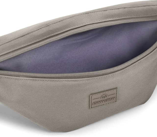 Detalle de Johnny Urban Bauchtasche „Erik Large“ grau – große Gürteltasche mit flexiblem Gurt für Festival & Alltag