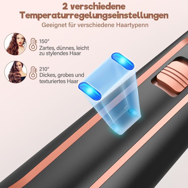 Thumbnail 6 de BESTOPE PRO 5-in-1 Lockenstab-Set mit Wellenaufsatz – Wellenlockenstab für alle Haartypen, 5 Barrel, Keramik, 2 Temperaturstufen