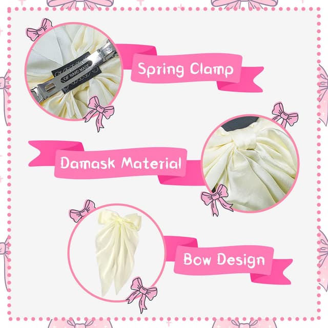 Detalle de Haarspange mit Schleife 35 cm Cremeweiß