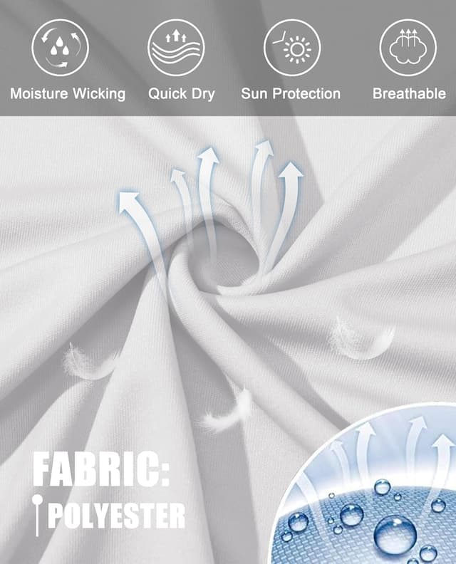 Thumbnail 6 de KEFITEVD T-shirt manches courtes homme à col rond – séchage rapide, UPF 50+ et tissu polyester extensible