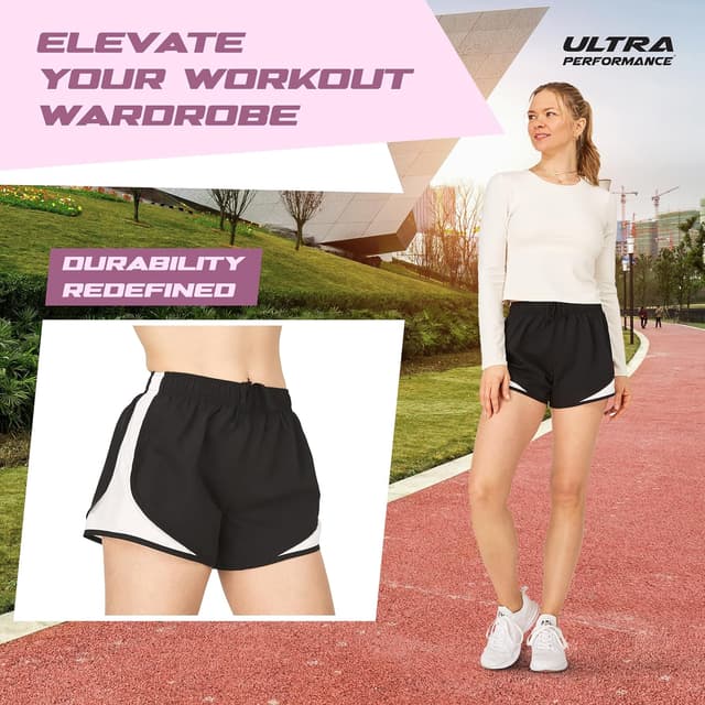 Detalle de Ultra Performance Women’s Running Shorts 4-Pack with Brief Liner