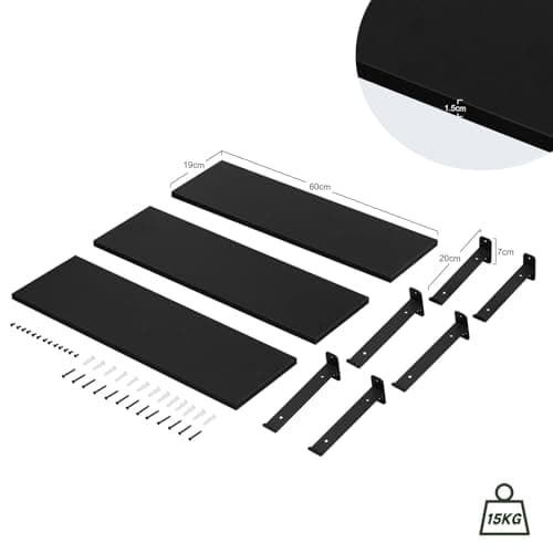 Detalle 1 de EUGAD Estantería de Pared 60x20x7 cm