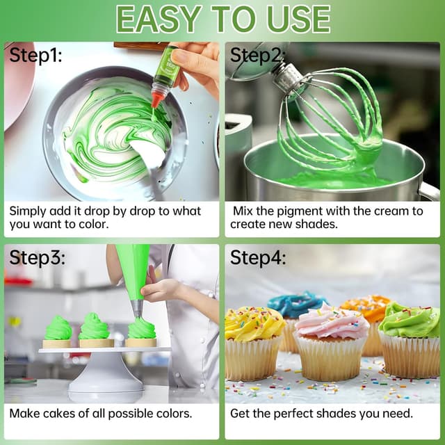 Detalle 1 de Wwtop Fettlösliche Lebensmittelfarben 6 ml 🎨