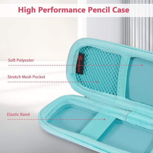 Detalle 2 de Trousse scolaire FINPAC en EVA zippée compacte (bleu pailleté) — pour crayons et petits accessoires