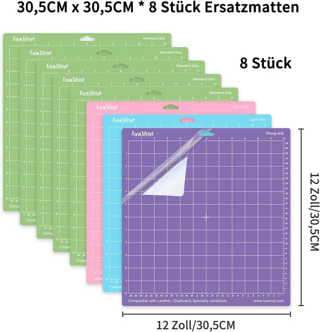 Thumbnail 1 de Cricut Schneidematte Lya Vinyl 8er Set Variety 12x12 📏